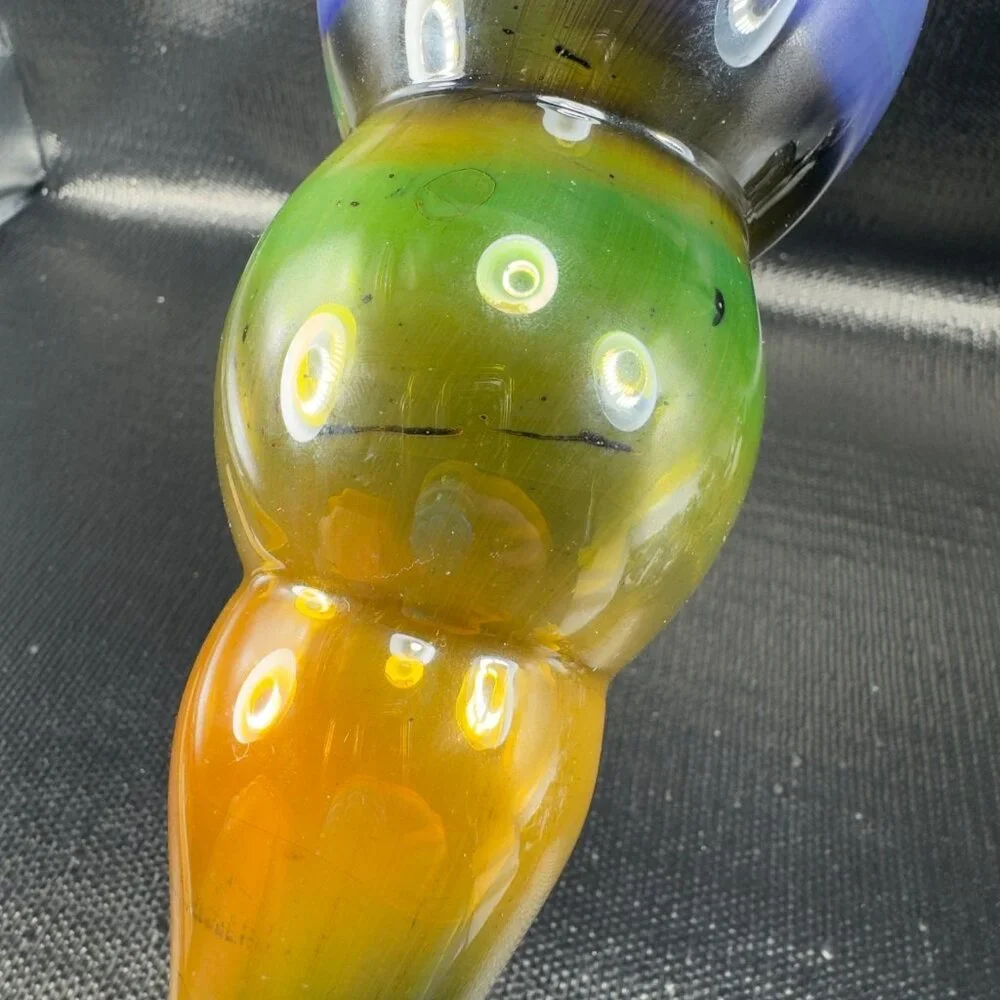 Studio Art‎ Glass Tall Vase Vessel Slag Multicolored Glass Vase Hand Blown Thin
